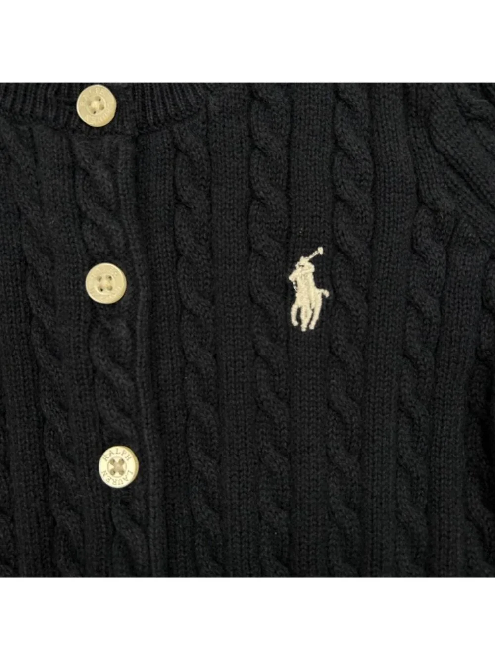 Ralph Lauren Mini Cable Knit Cardigan 9 Month Sweater Unisex Preppy